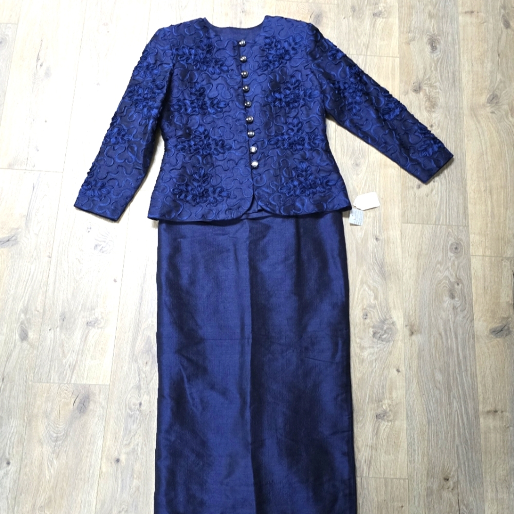 THAI 100% Silk Blue Dress Suit
